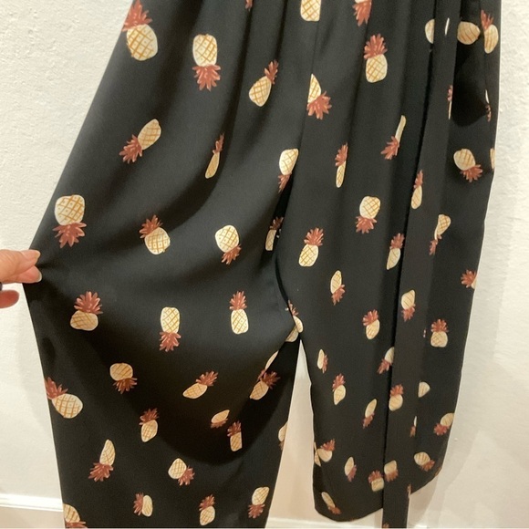 Kate Spade Black Pineapple Print Jumpsuit Black Size 8 - Picture 5 of 10
